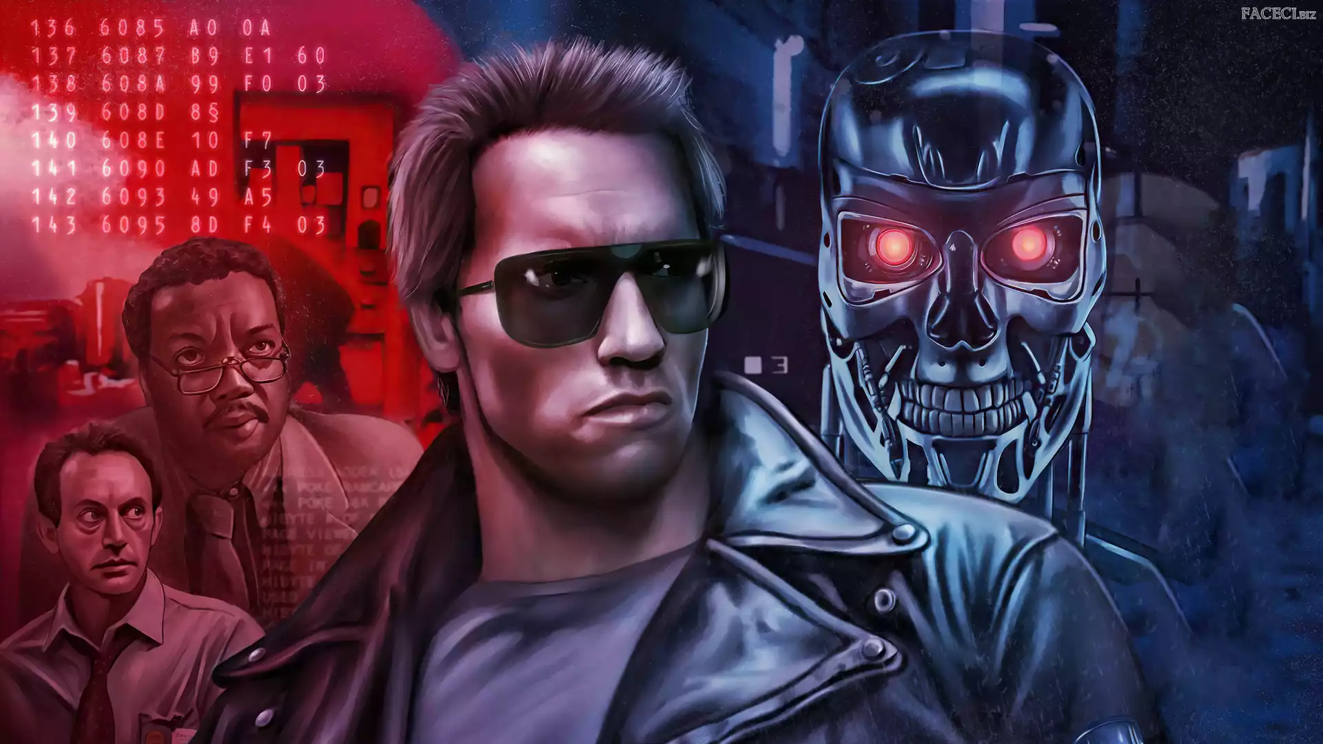 Grafika, Aktor, Film, The Terminator, Arnold Schwarzenegger, Paul Winfield