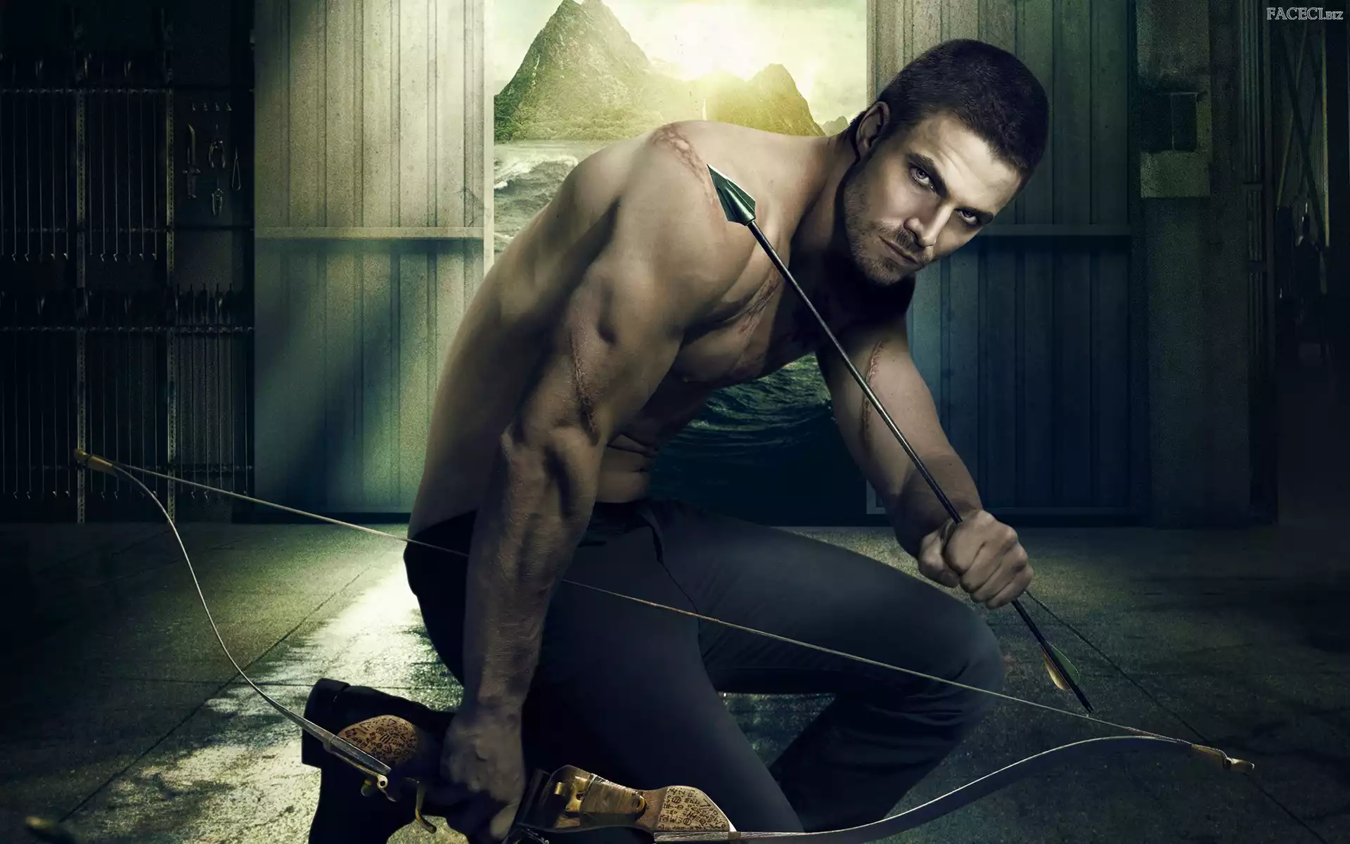 Oliver Queen - Stephen Amell, Łuk, Arrow, Serial, Zielona strzała